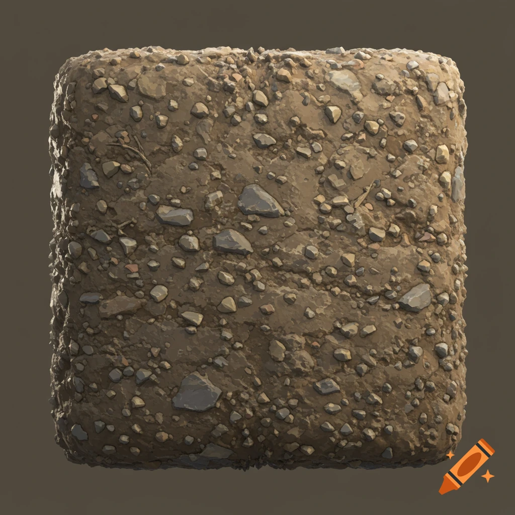 A square texture of coarse dirt with small stones.