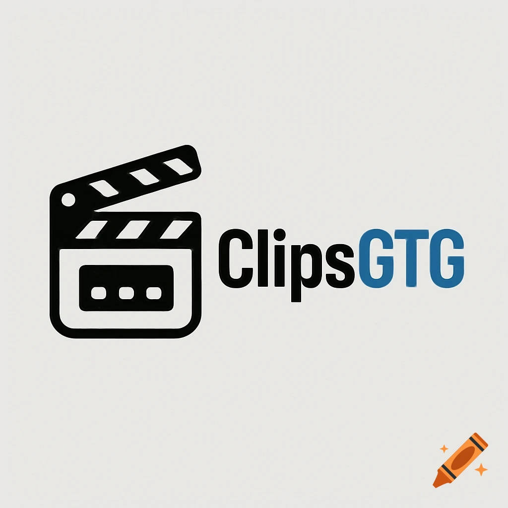 Logo featuring a black clapperboard icon and the text ClipsGTG with GTG in blue.
