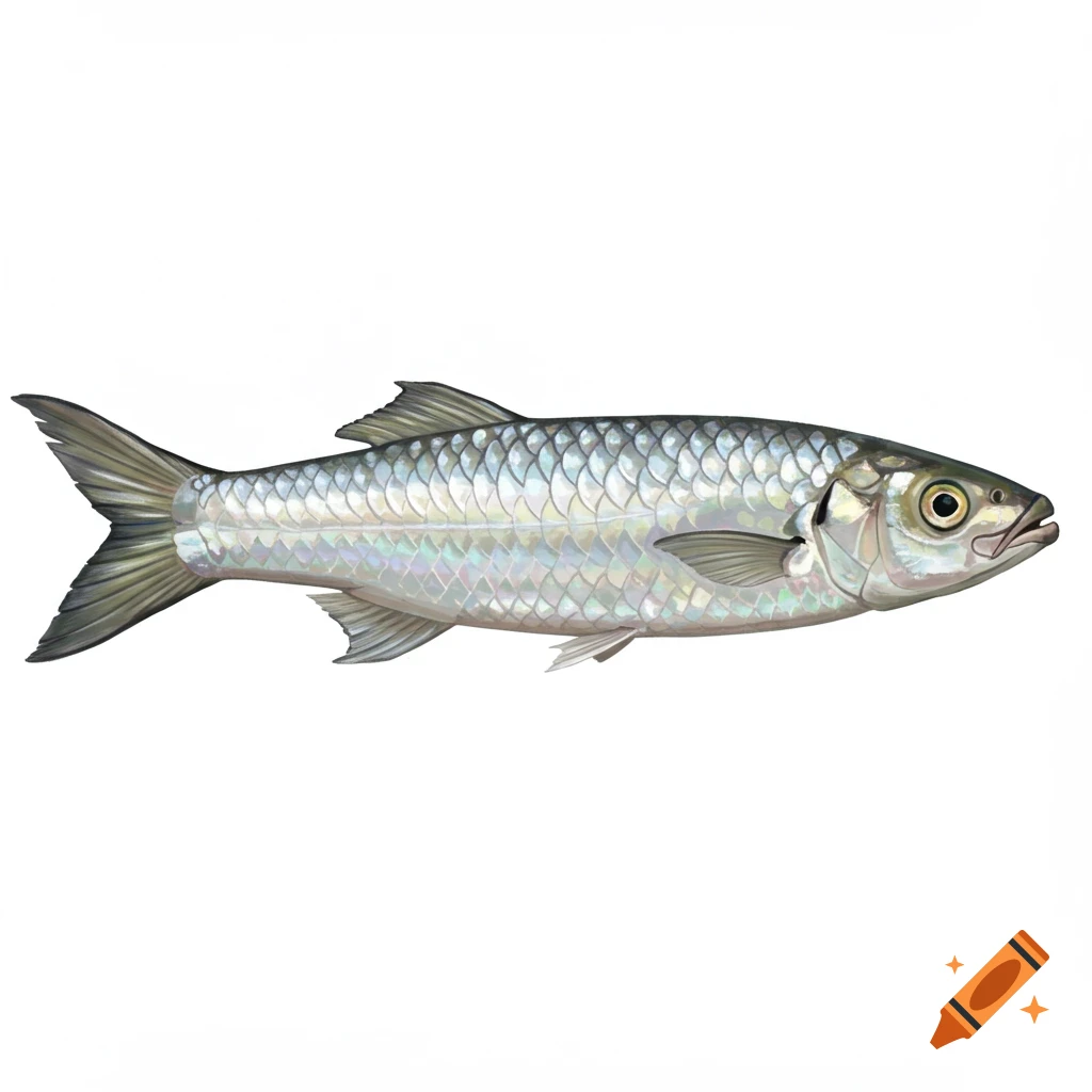 Illustration of a mullet fish on a white background