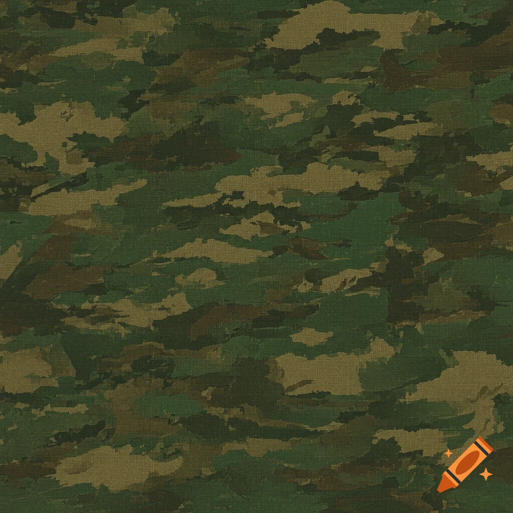 Seamless green and brown military camouflage fabric pattern
