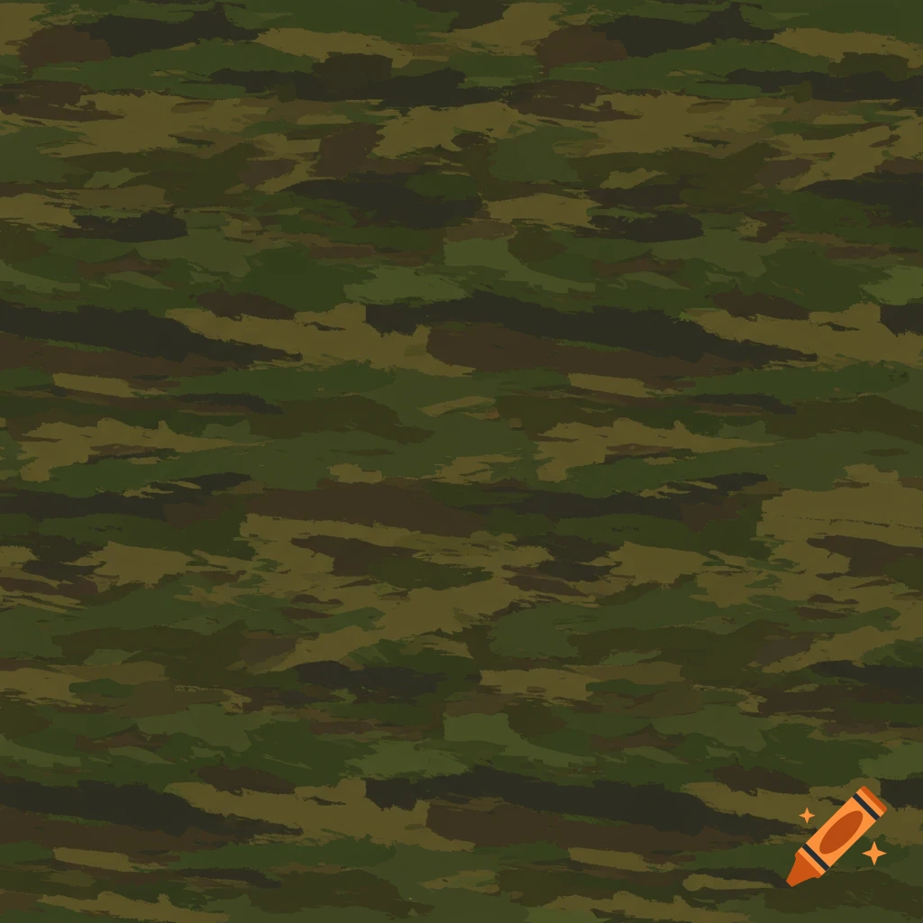 Seamless military camouflage pattern with brush strokes in green and brown tones.