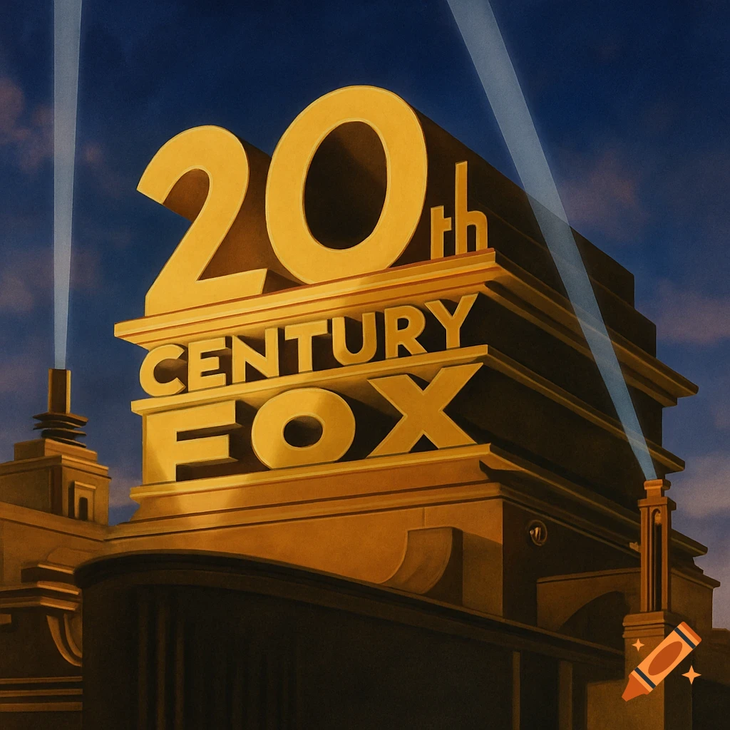 20th Century Fox logo with searchlights against a blue sky