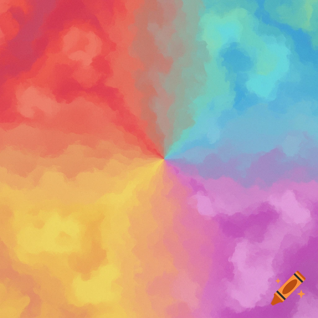 Radial blend of colorful brushstrokes radiating from the center.