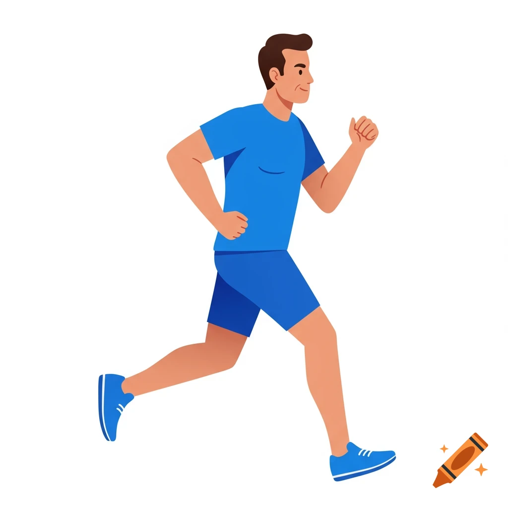 Cartoon illustration of a man running