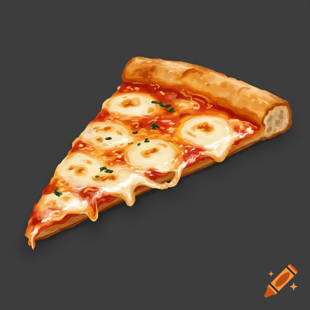 An illustrated slice of pizza