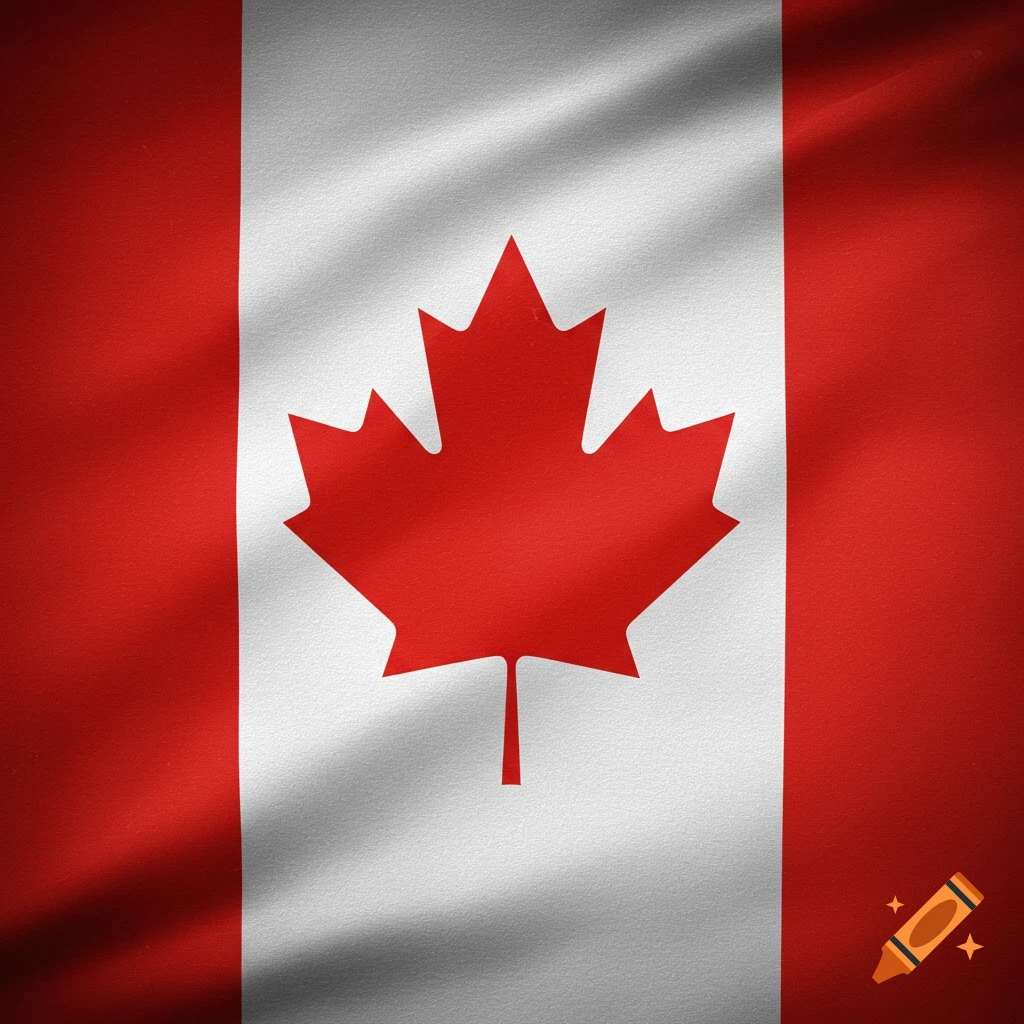 Close-up of a rippling Canadian flag