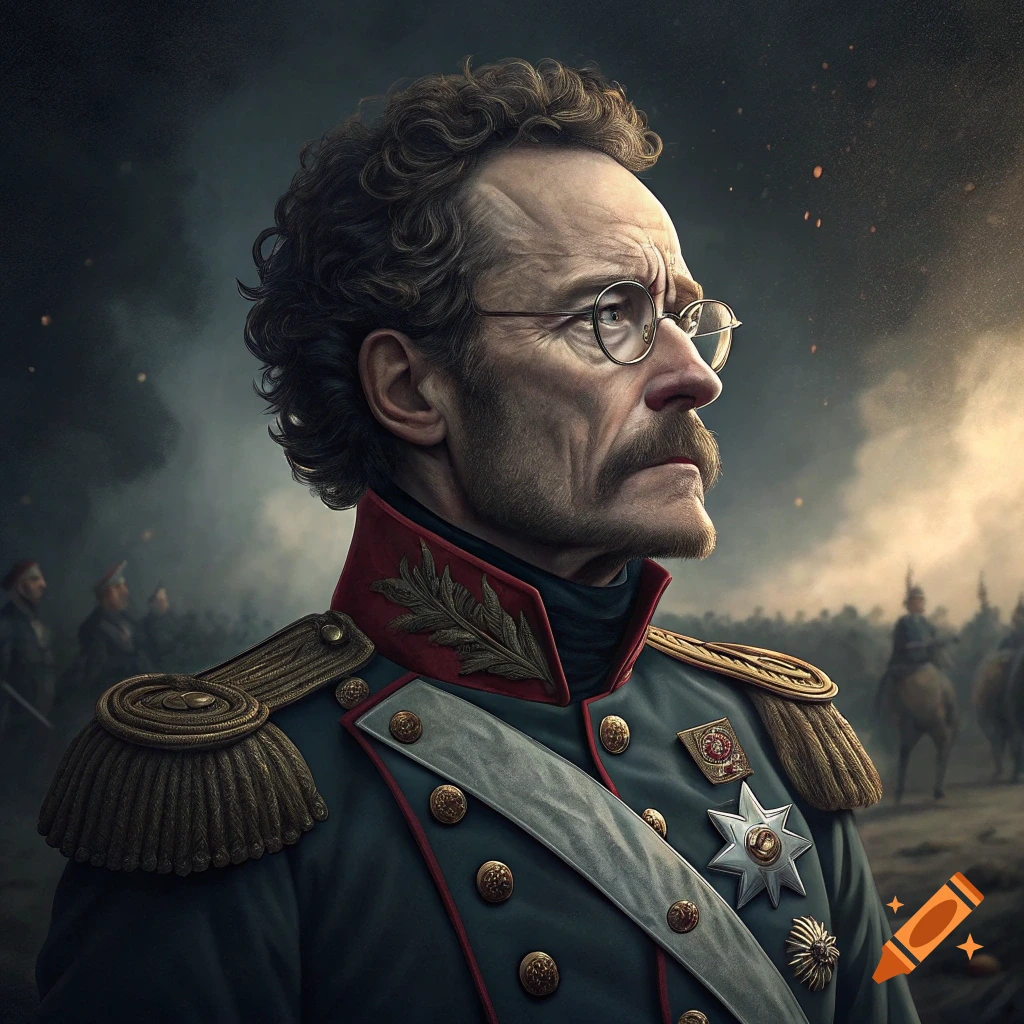 Portrait painting of a serious man with glasses and mustache in ...