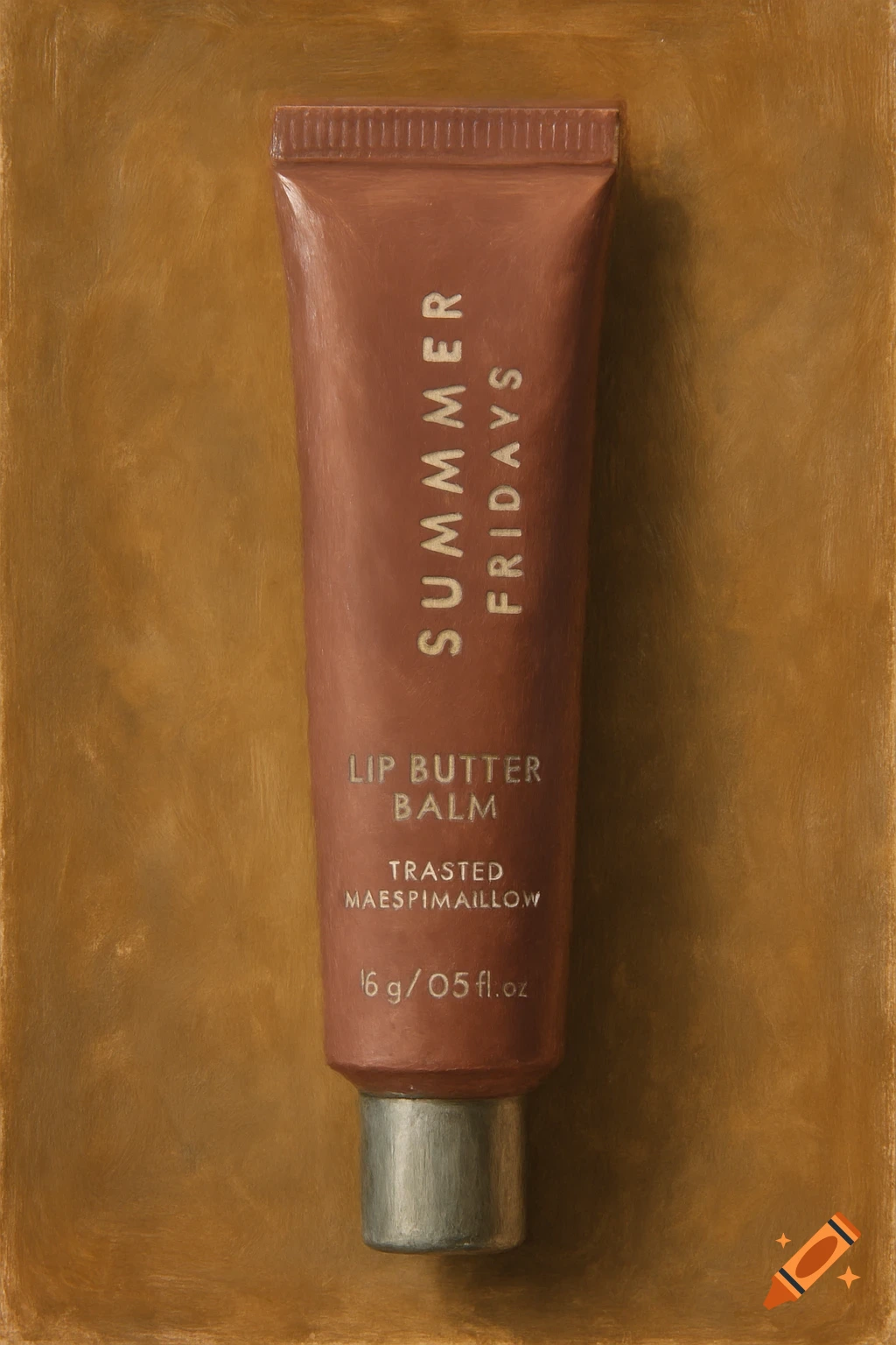 Still life painting of a tube of lip balm
