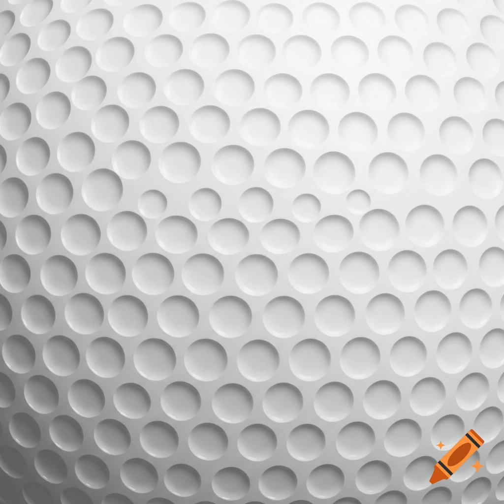 Close-up texture of a white golf ball with dimples.
