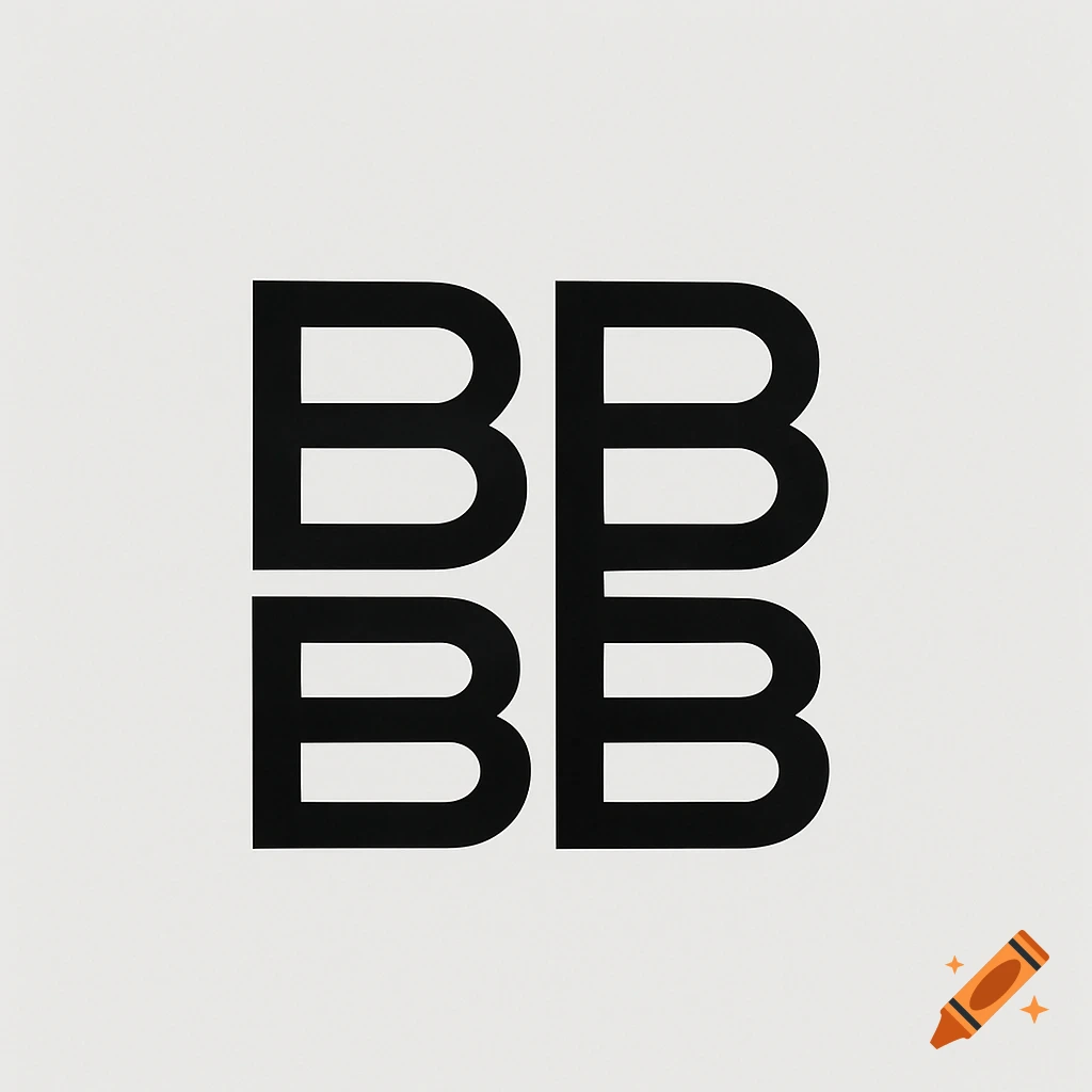 Four black letter B's arranged in a square grid pattern on a white background.