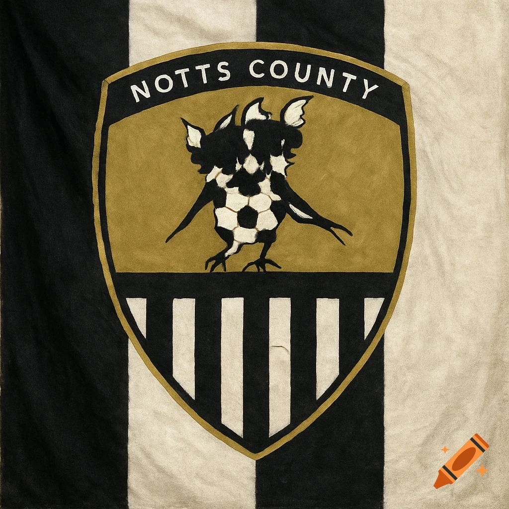 Notts County football club flag with crest