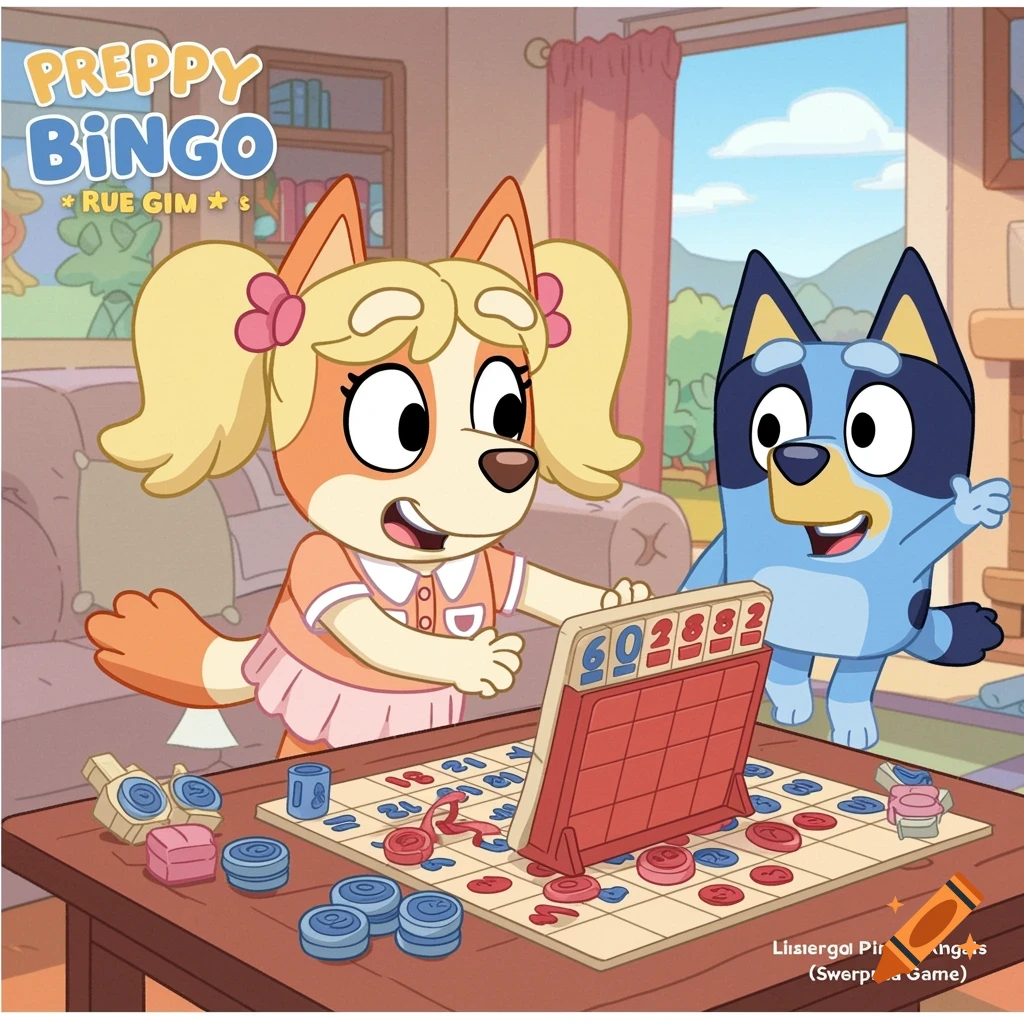 Two cartoon dog characters playing a board game.