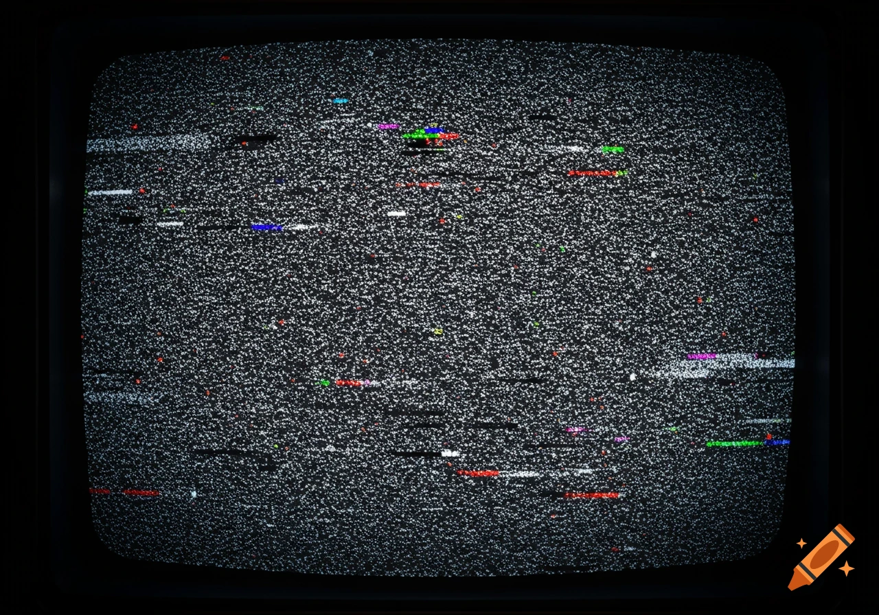 A vintage television screen showing static.