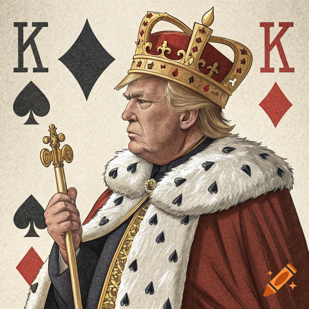 Illustration of Donald Trump as a King playing card