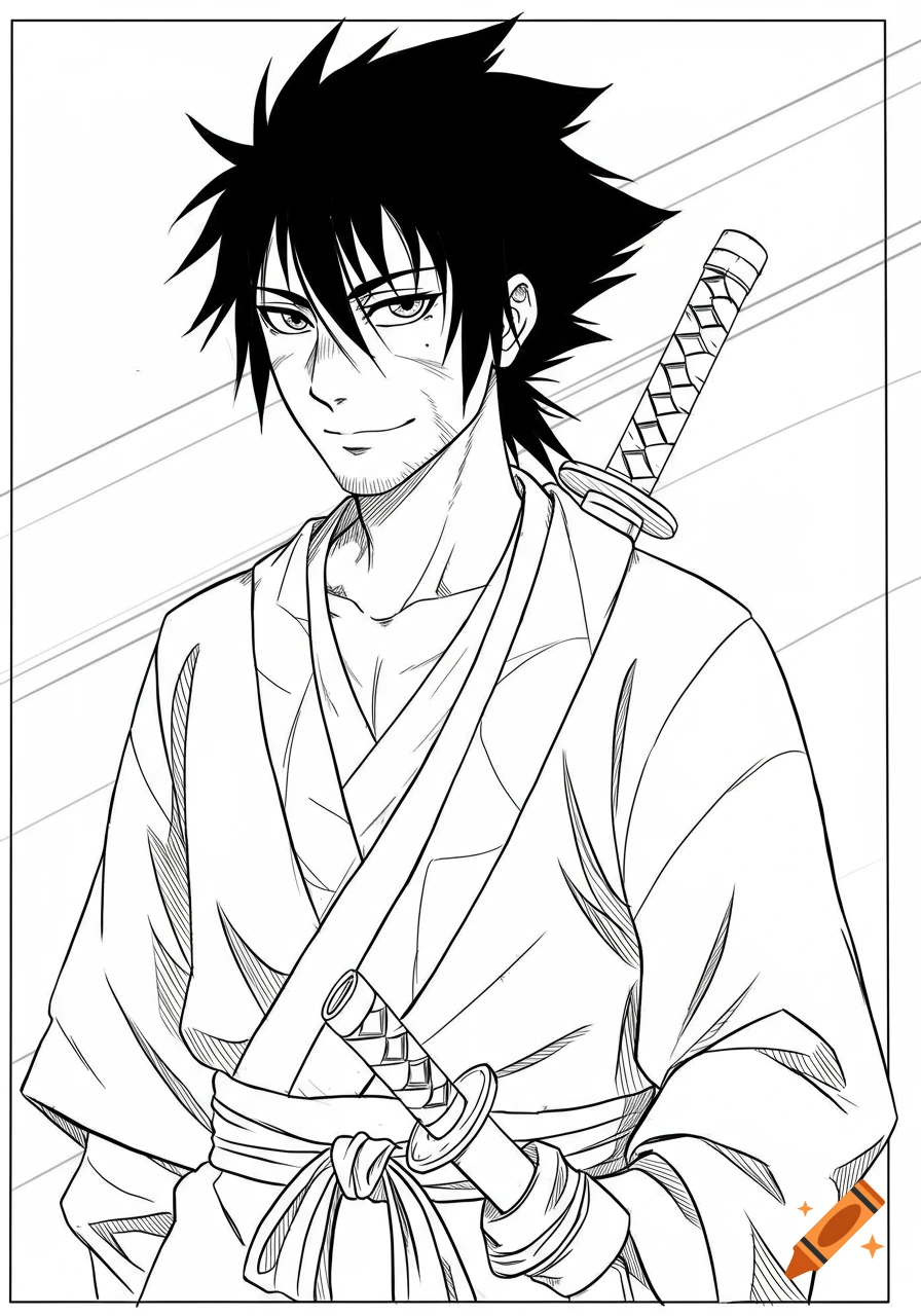 Dynamic Anime Warrior with Flaming Sword in Epic Action Pose 48770639  Vector Art at Vecteezy, image size:896x1280