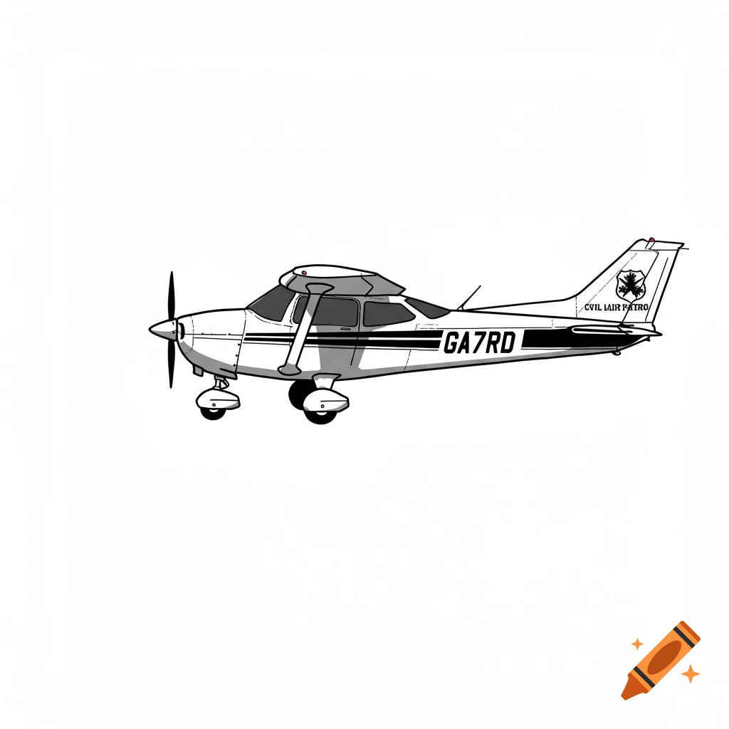 Illustration of a Civil Air Patrol Cessna airplane