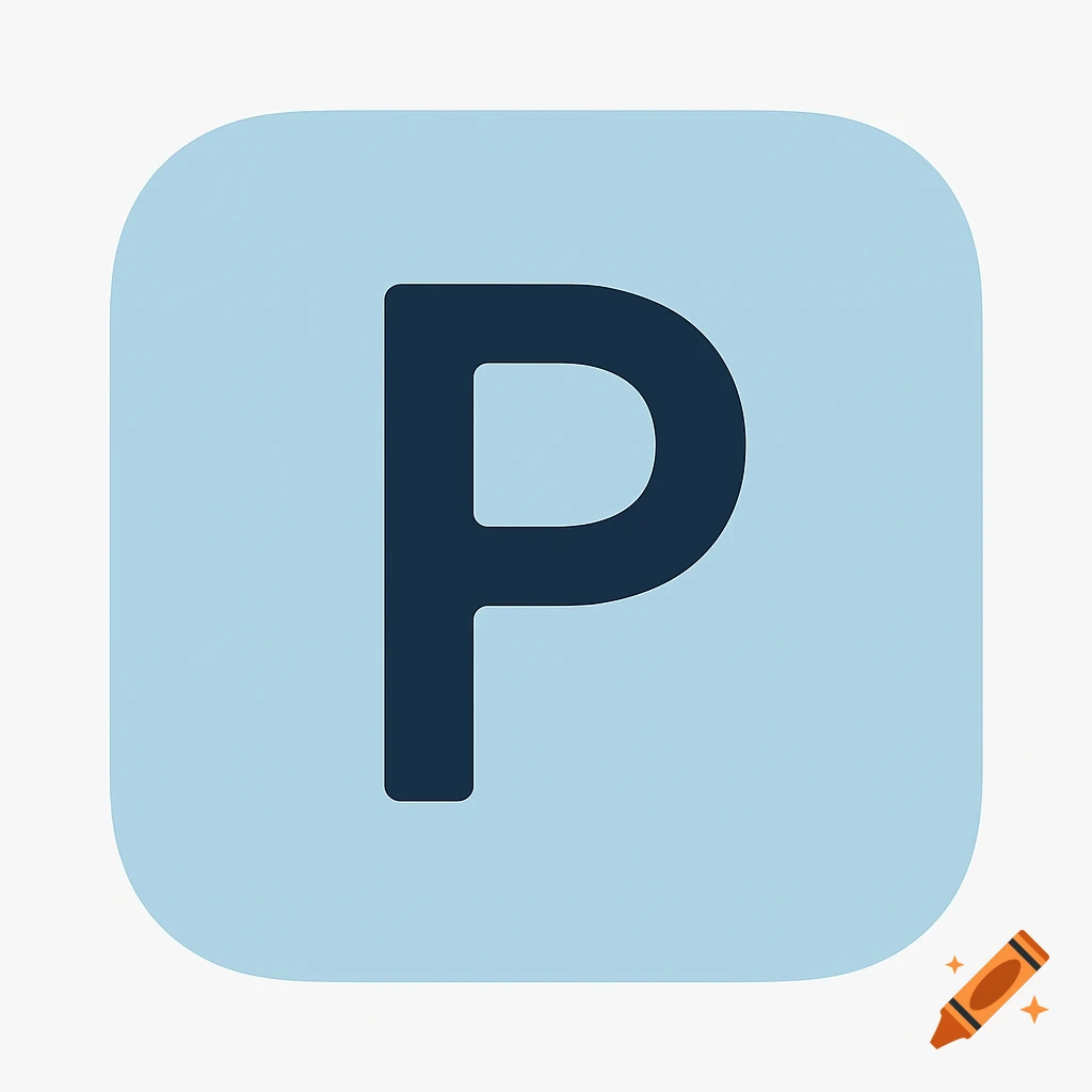 A simple blue rounded square icon with a dark blue letter P in the center.