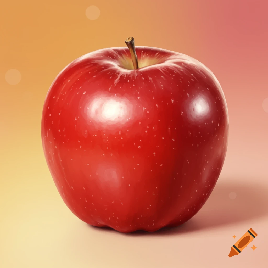 A single red apple on a gradient background