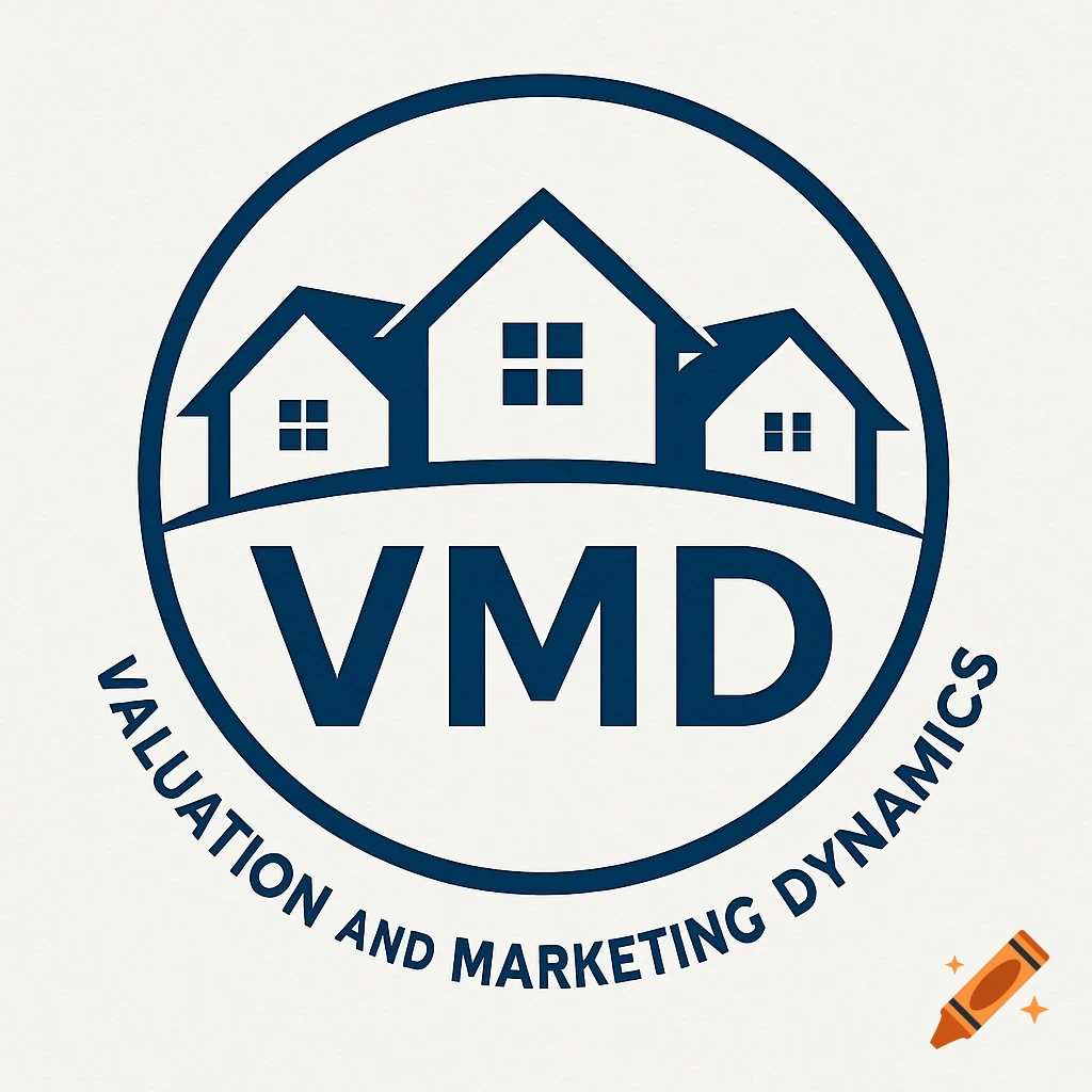 A circular logo with houses and the text VMD Valuation and Marketing Dynamics.