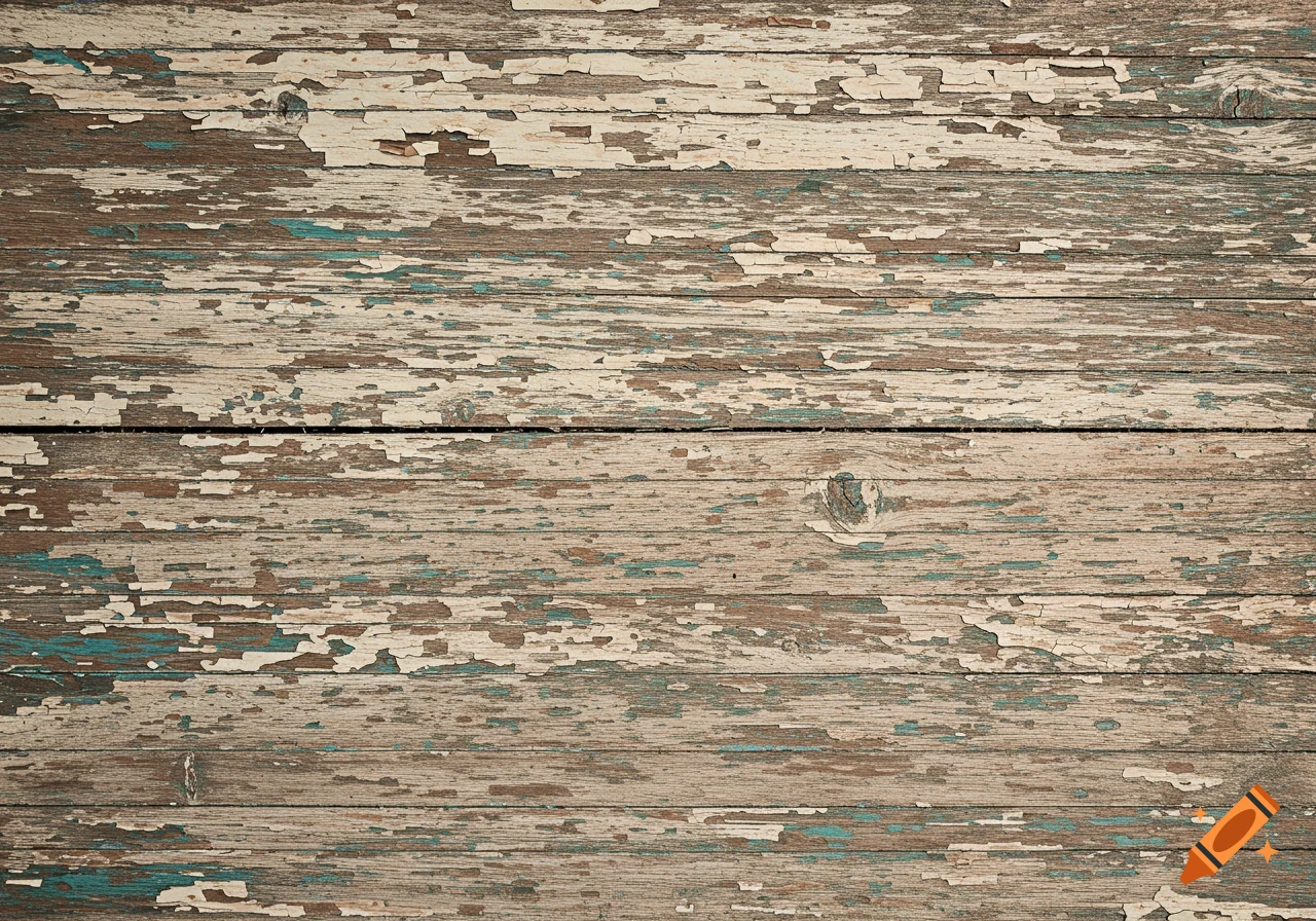 Weathered wooden background with peeling paint