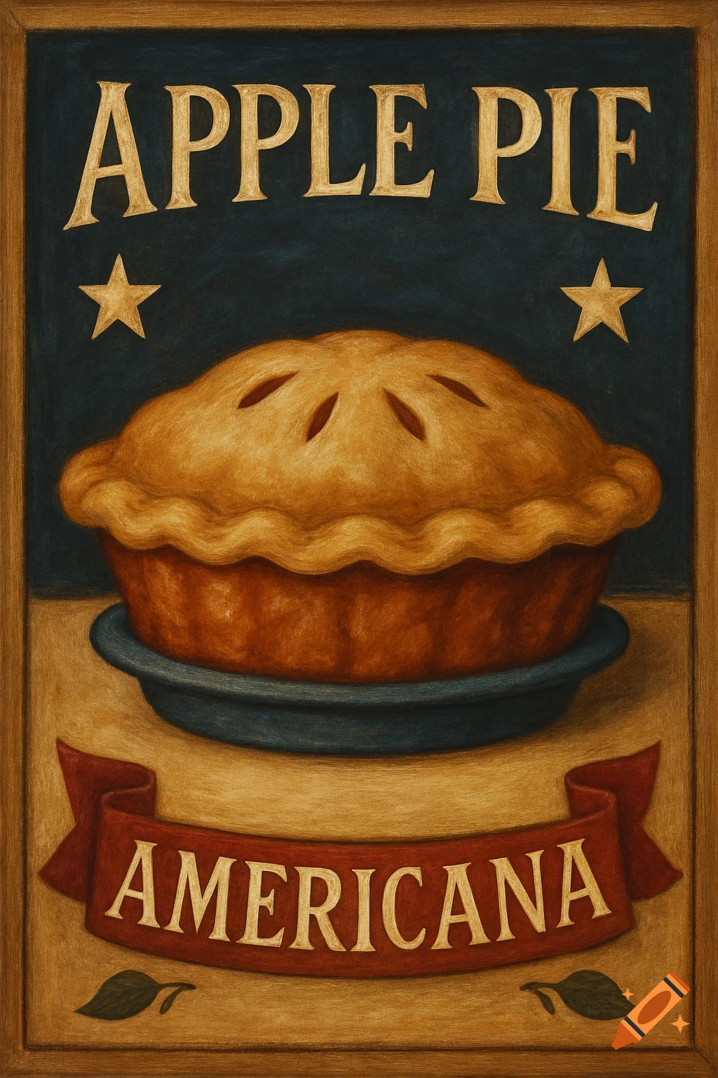 Americana style sign for apple pie