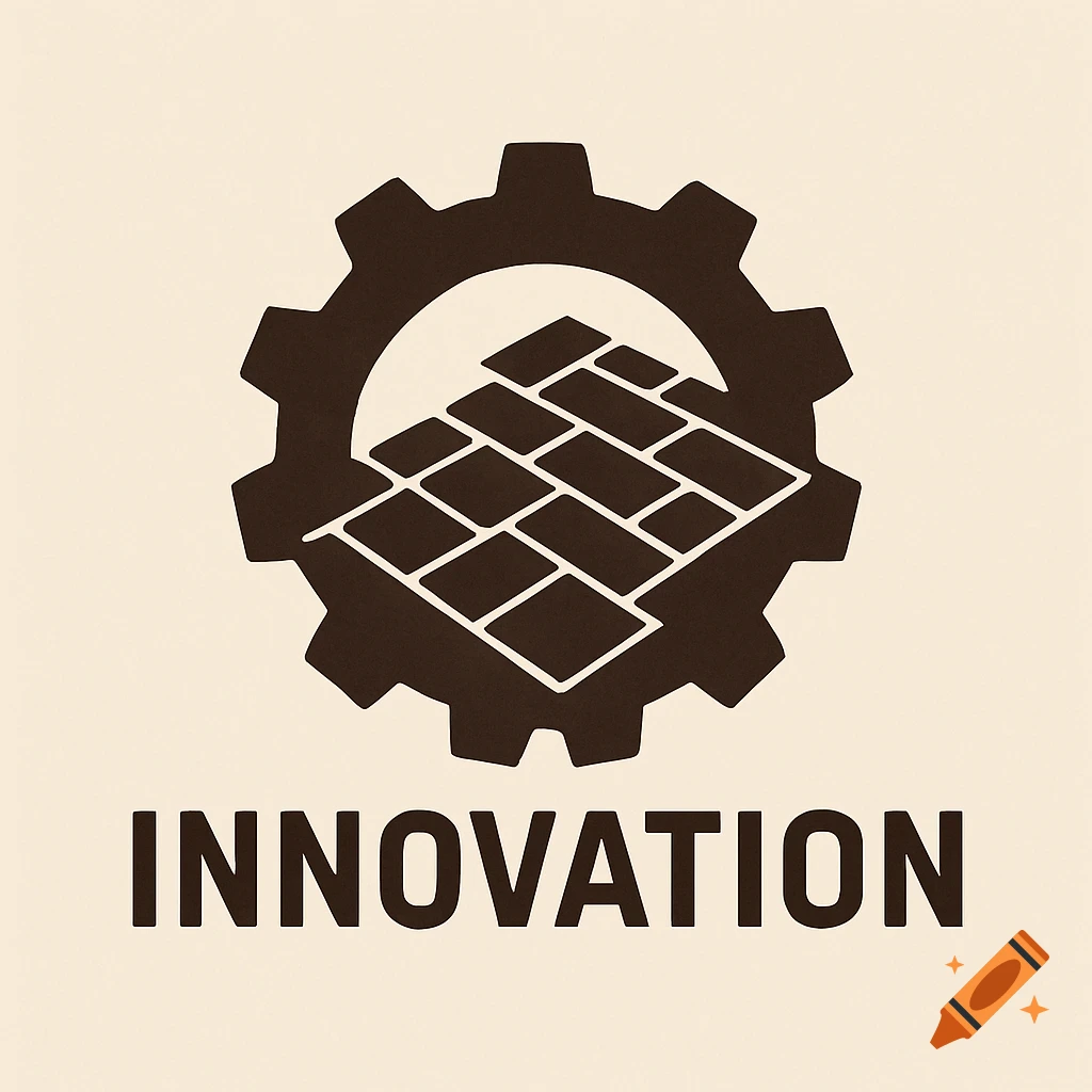 Logo with a gear containing paving stones and the word INNOVATION below.