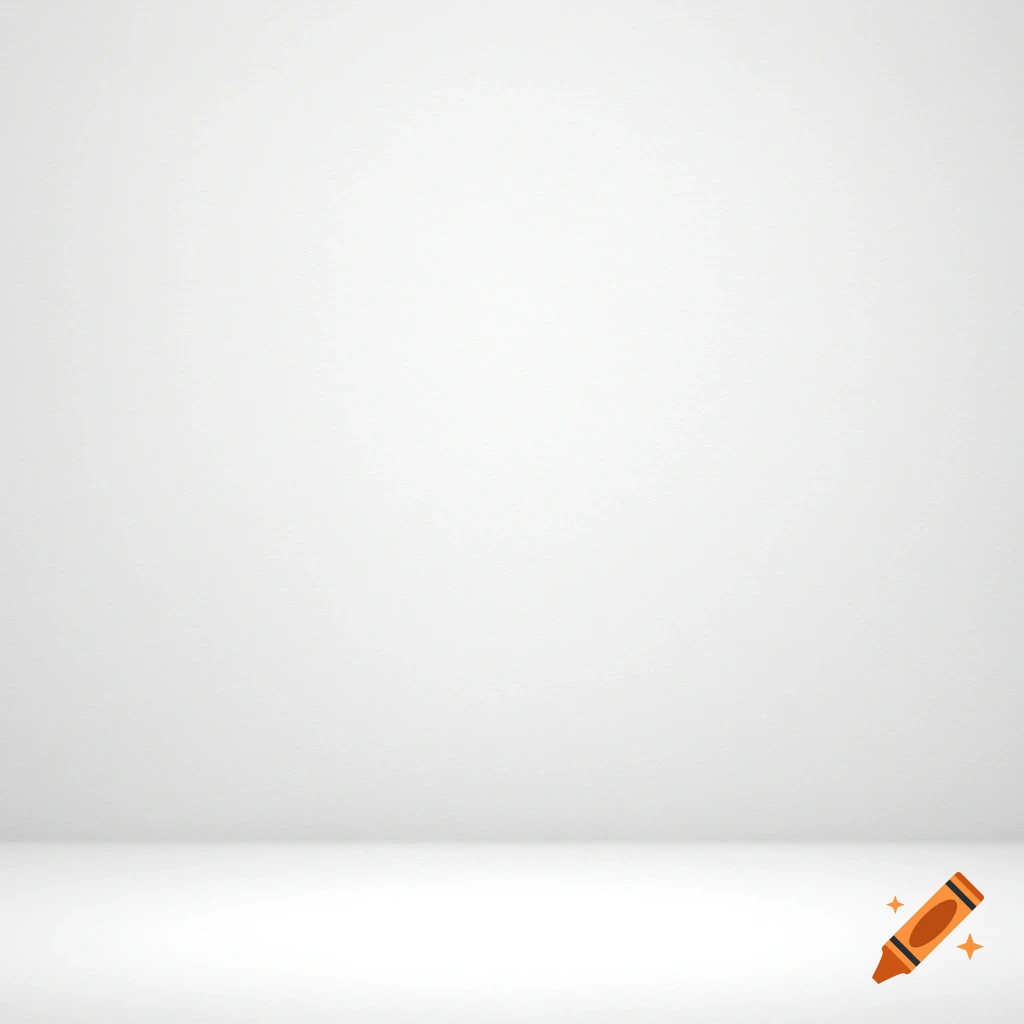 Blank white studio background.