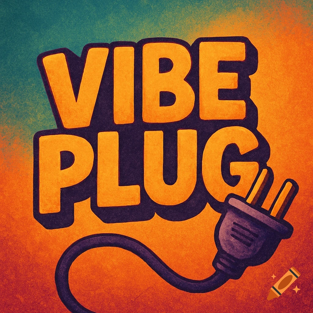 Graphic with the text 'VIBE PLUG' and an electrical plug.