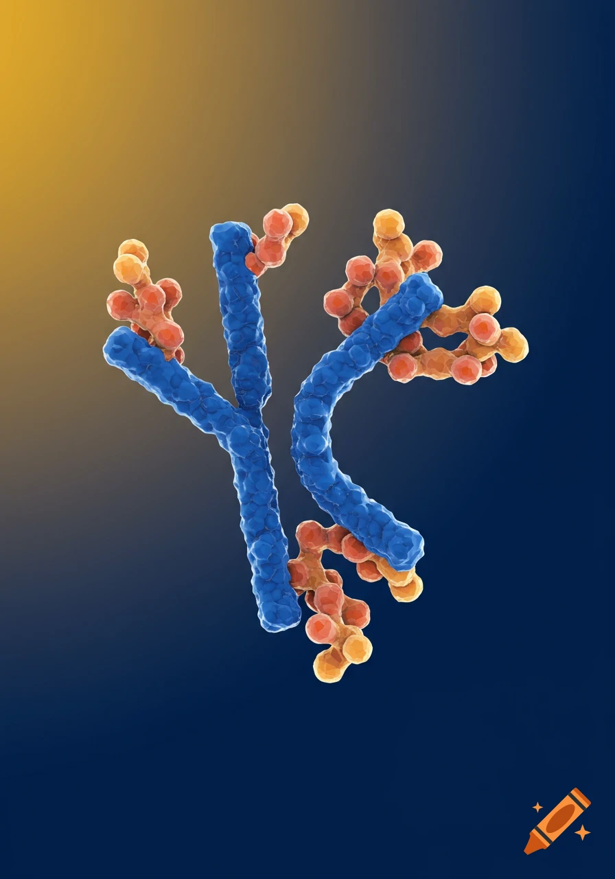 3D rendering of an antibody molecule