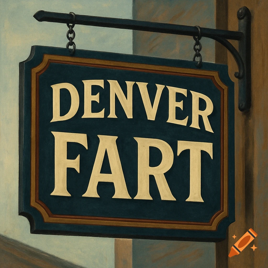 Painted business sign with text Denver Fart