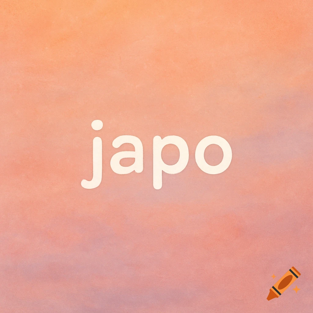 The word japo on a soft orange and purple gradient background.