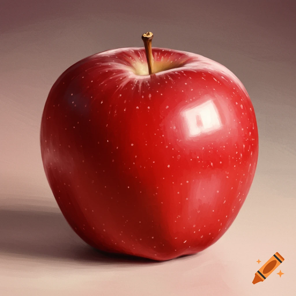 A painted red apple.