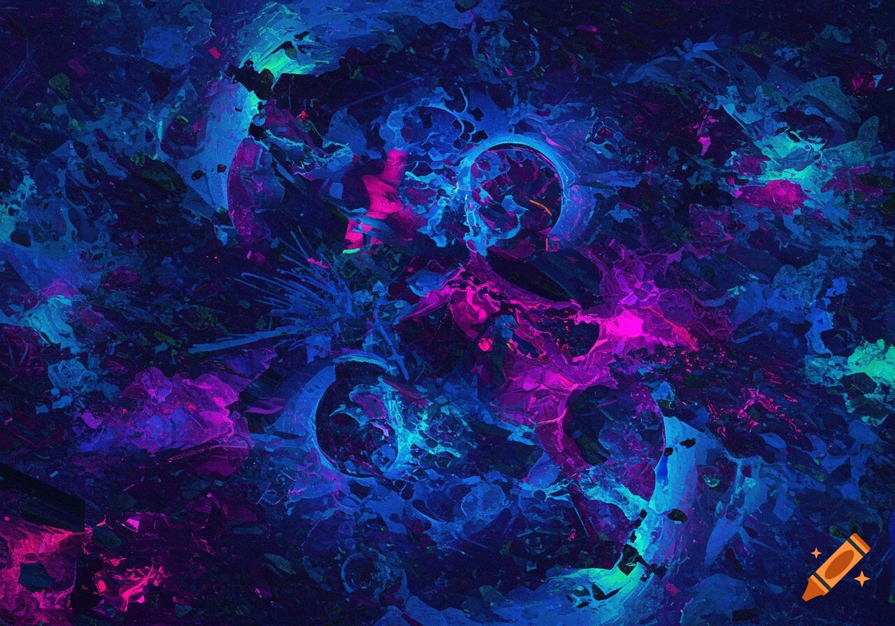 Abstract art with swirling blue, purple, and pink colors