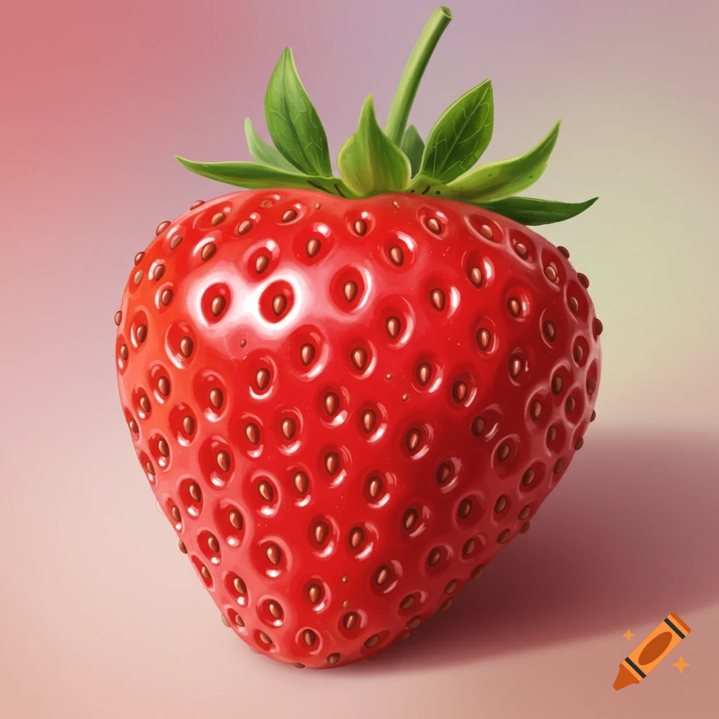 Close-up of a single strawberry