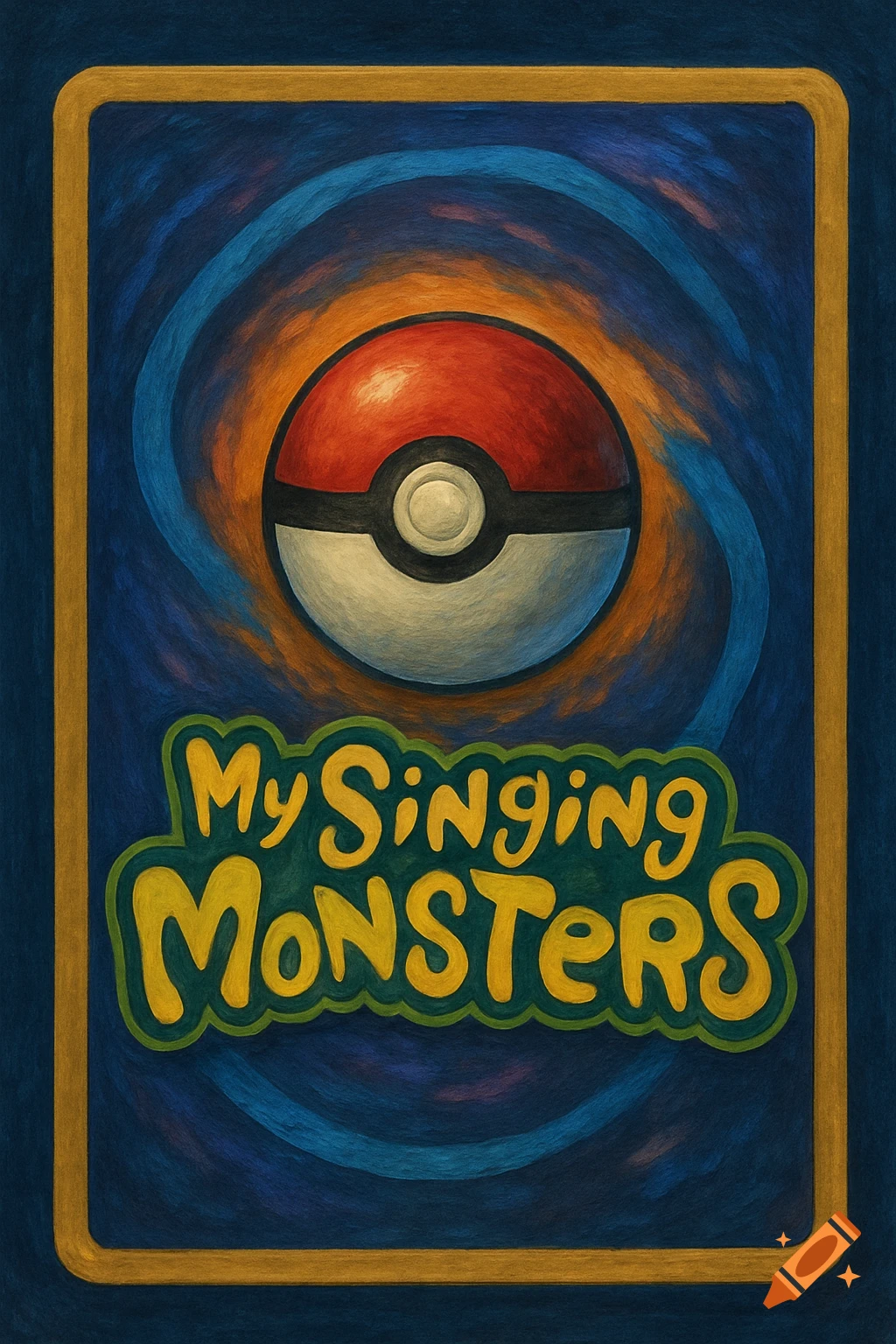 The back of a Pok the text 'My Singing Monsters'.