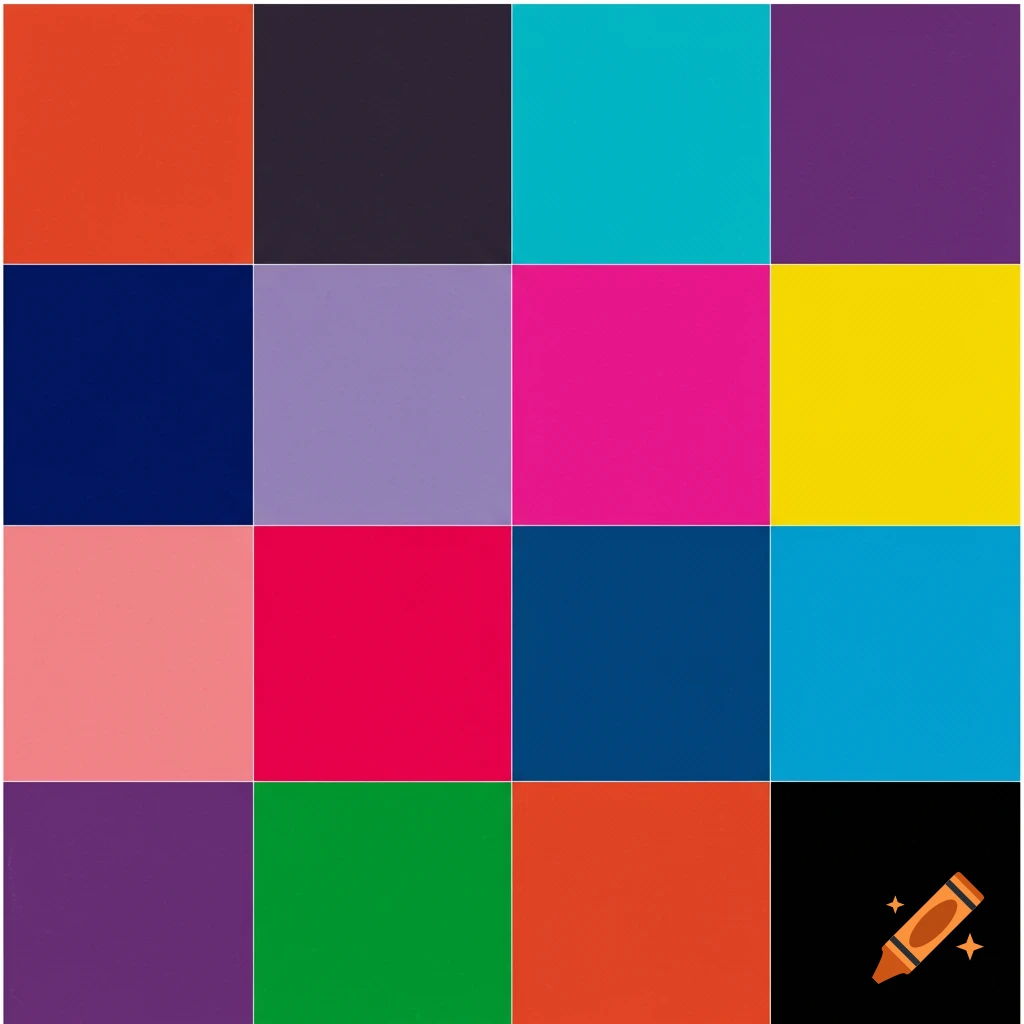 A 4x4 grid of solid colored squares.
