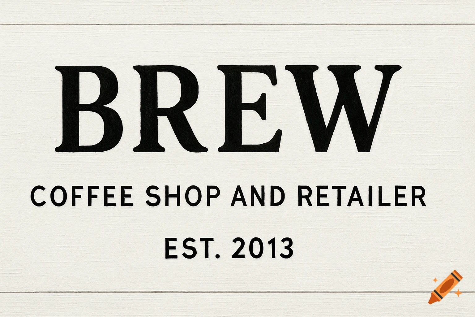Brew Coffee Shop sign with text