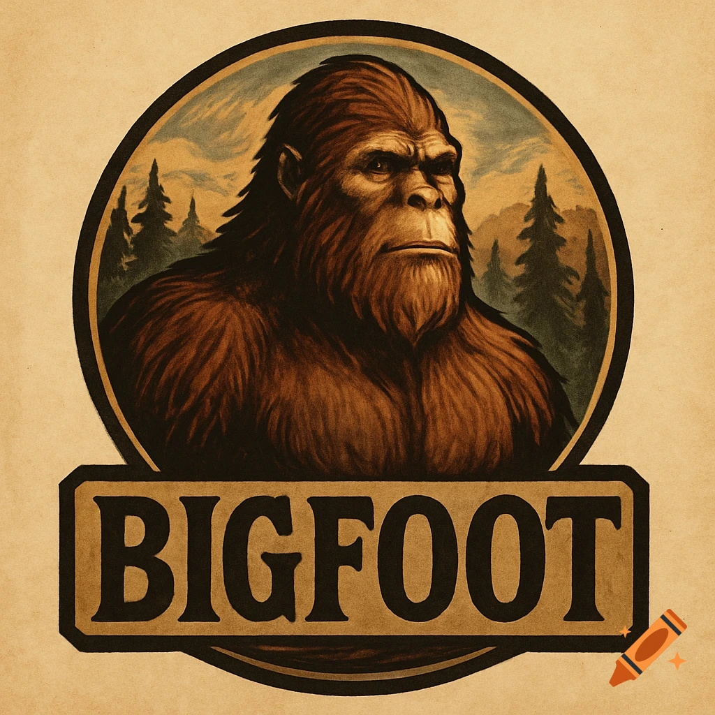 Illustration logo featuring a portrait of Bigfoot above the word BIGFOOT on a banner.