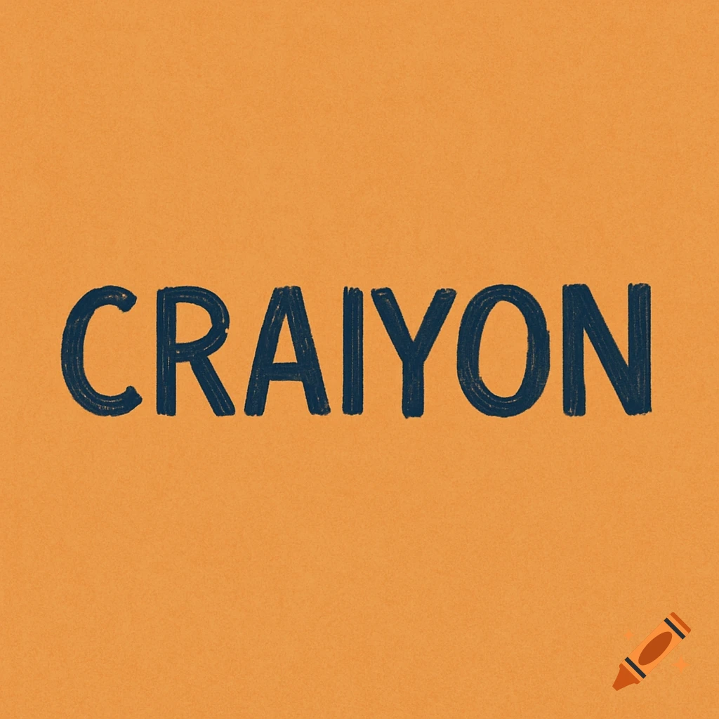 The word "CRAIYON" in textured dark blue letters on a textured orange background.