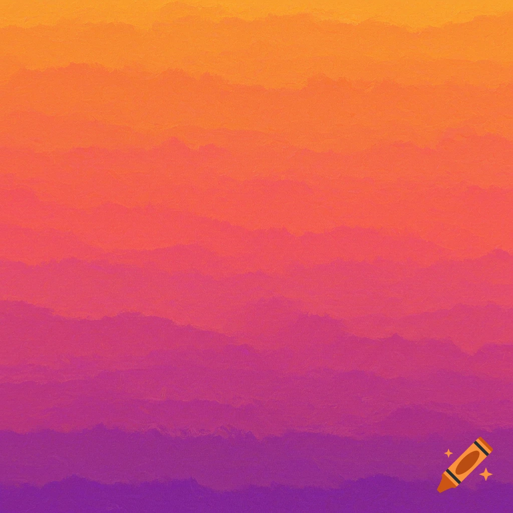 A vibrant textured gradient fades from orange at the top to pink in the middle and purple at the bottom.