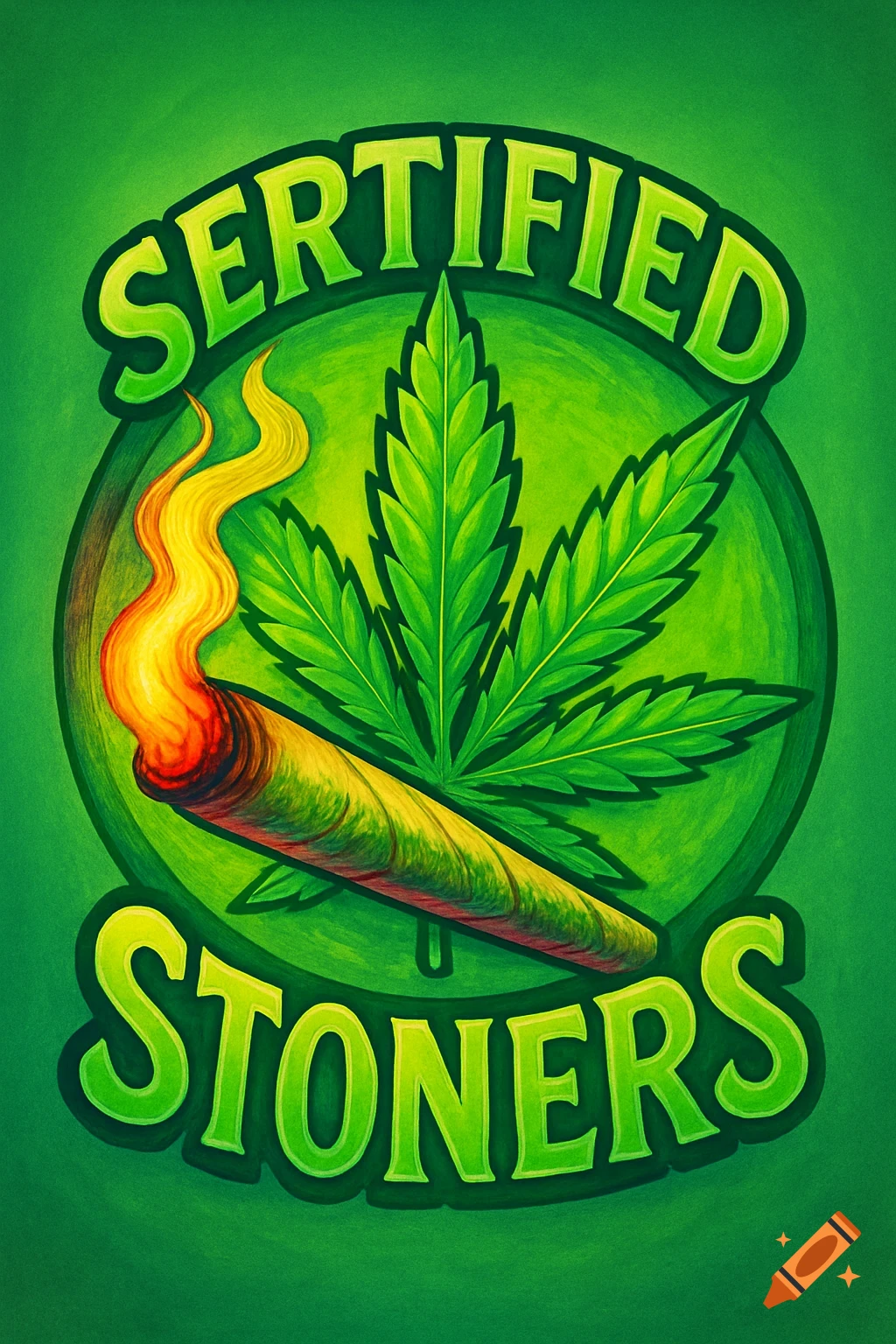 A green logo with a cannabis leaf, a lit blunt, and the text "CERTIFIED STONERS" against a green background.