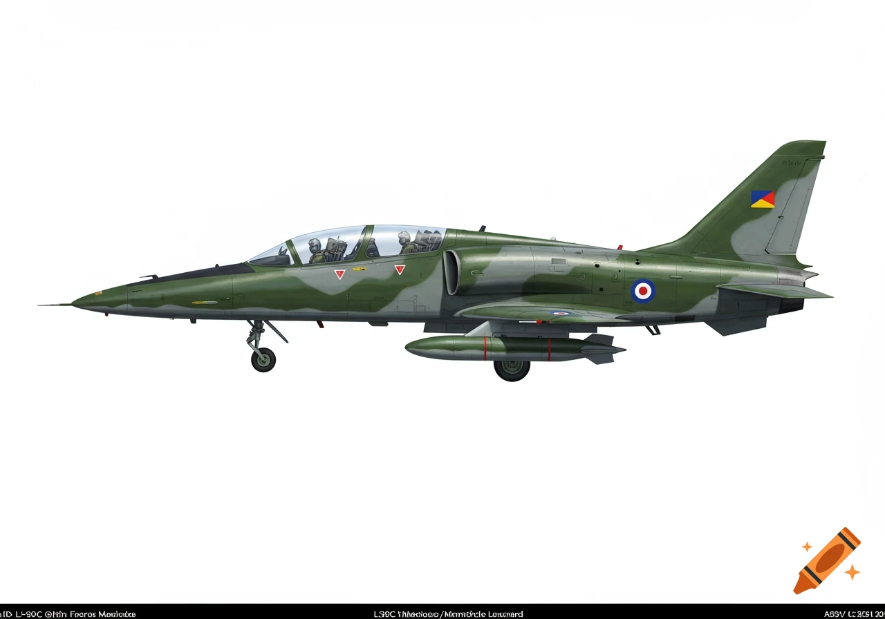 A realistic, high-resolution image of a green and gray military jet, an L-39C Albatros, flying level on a pure white background.