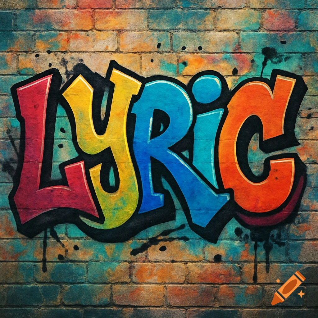 Colorful graffiti spelling 'LYRIC' on a textured brick wall.