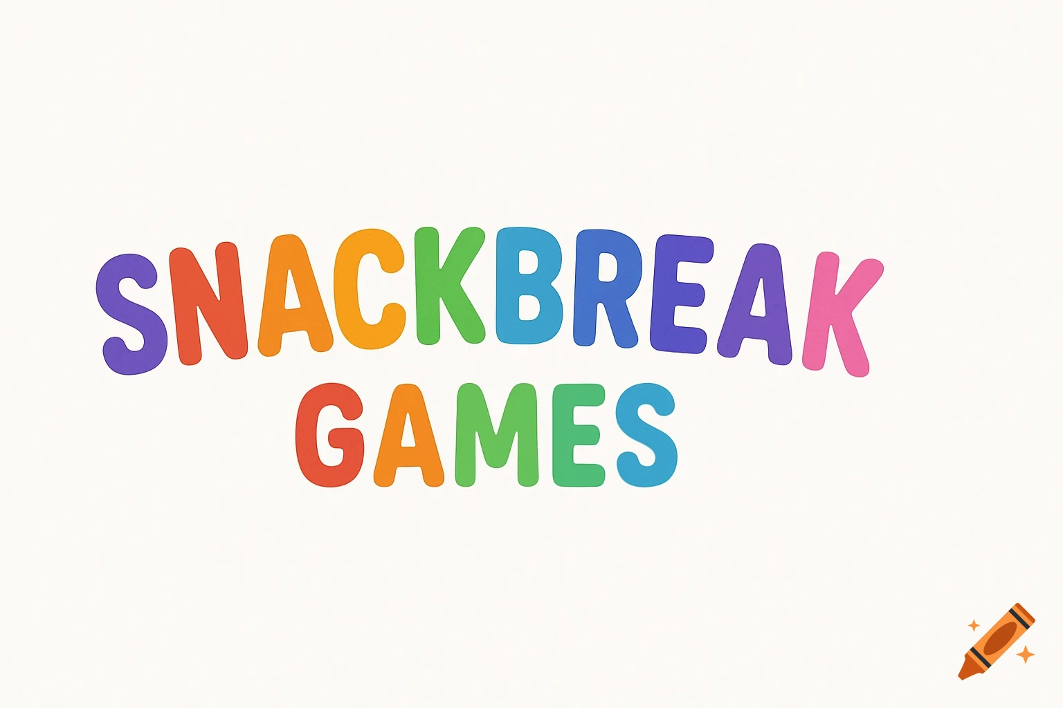 The words 'SNACKBREAK GAMES' in colorful, rounded letters on a white background.