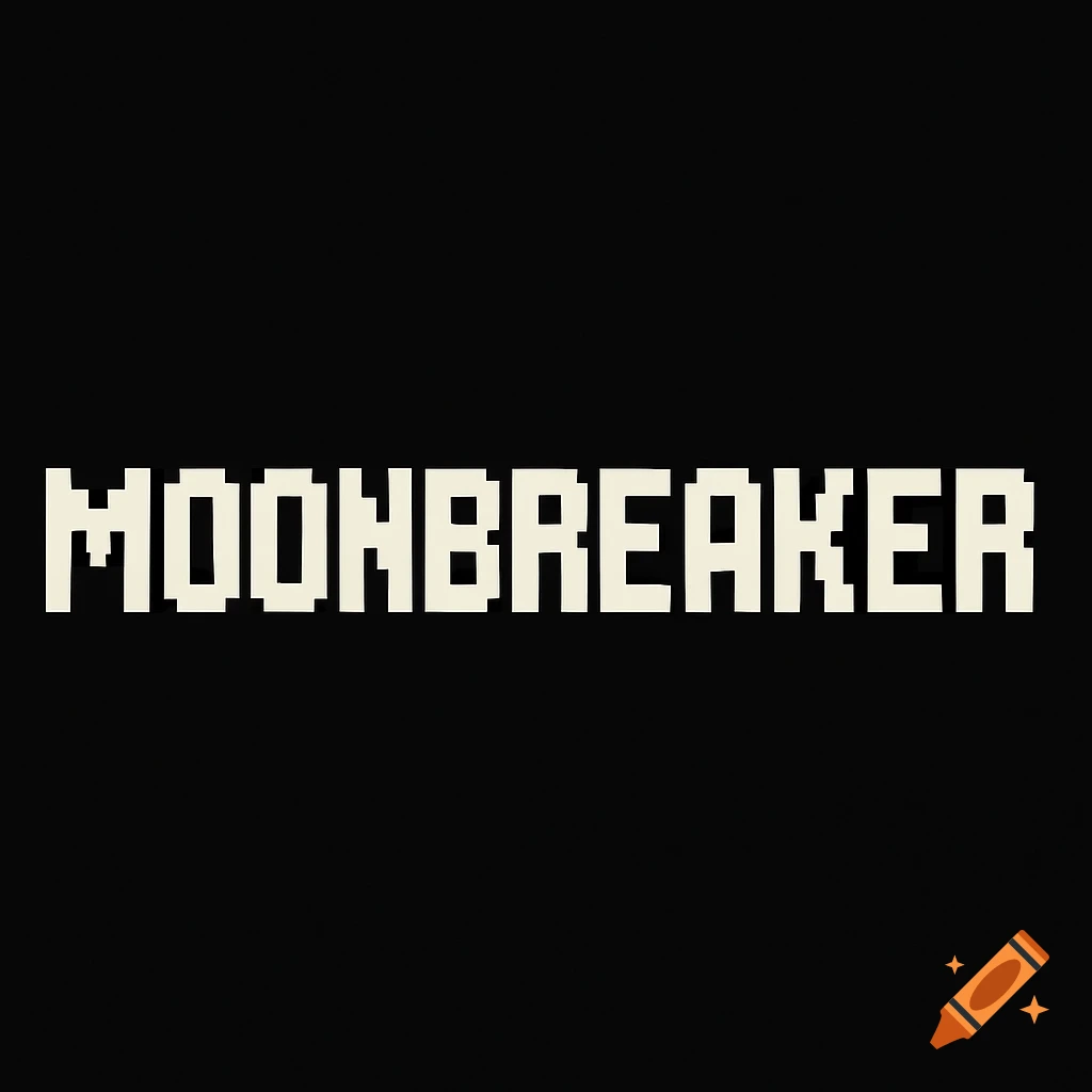 The word MOONBREAKER in a white pixelated font on a black background.