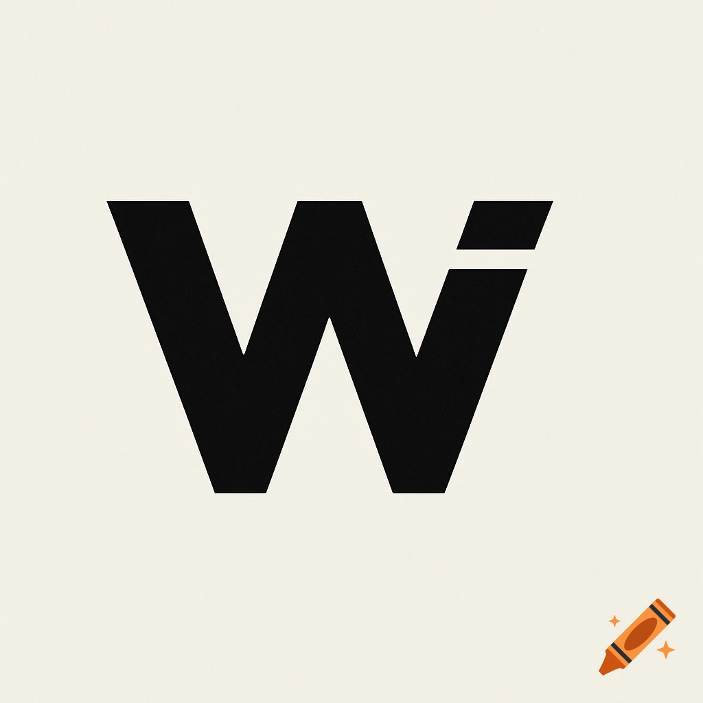 A minimalist black and white logo combining the letters 'W' and 'i'.
