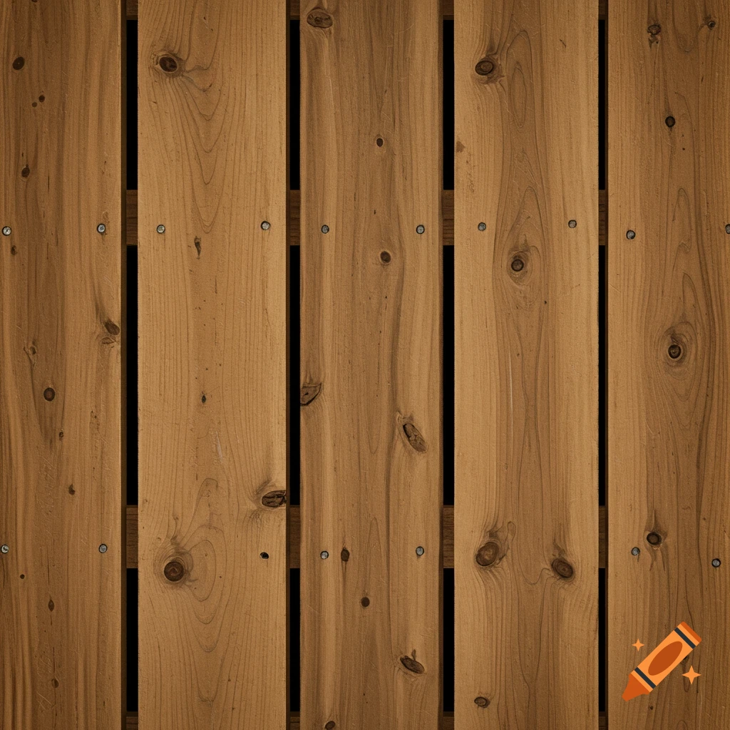 Close-up of weathered wooden planks with visible grain and metal fasteners, suitable as a texture or background.