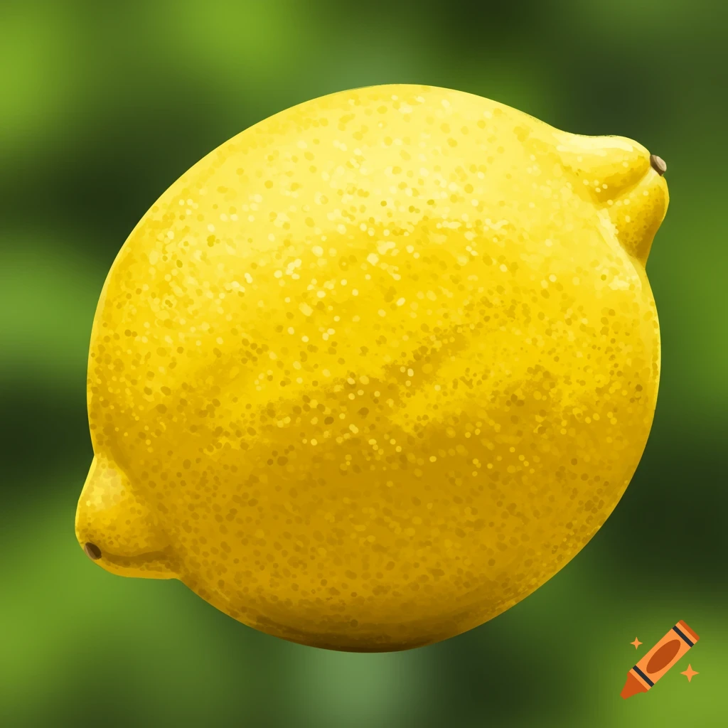 A vibrant yellow lemon with textured skin against a soft, blurred green background.
