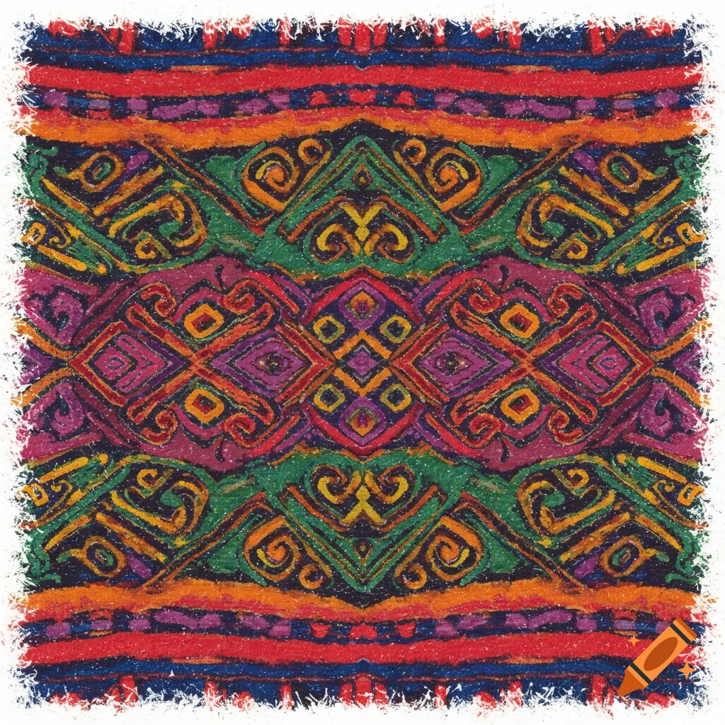Colorful woven Guatemalan textile pattern with intricate geometric Mayan motifs and a handwoven texture.