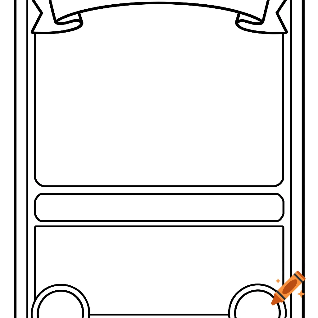 Black and white line art template for a trading card game.